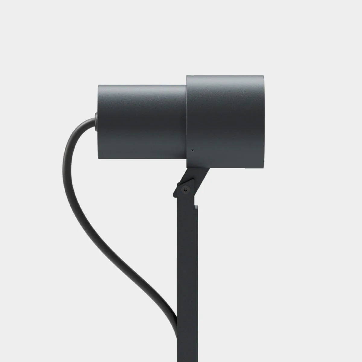 Schmale Pollerleuchte mit connect Stecker für außen mit Fokus auf den Leuchtkopf