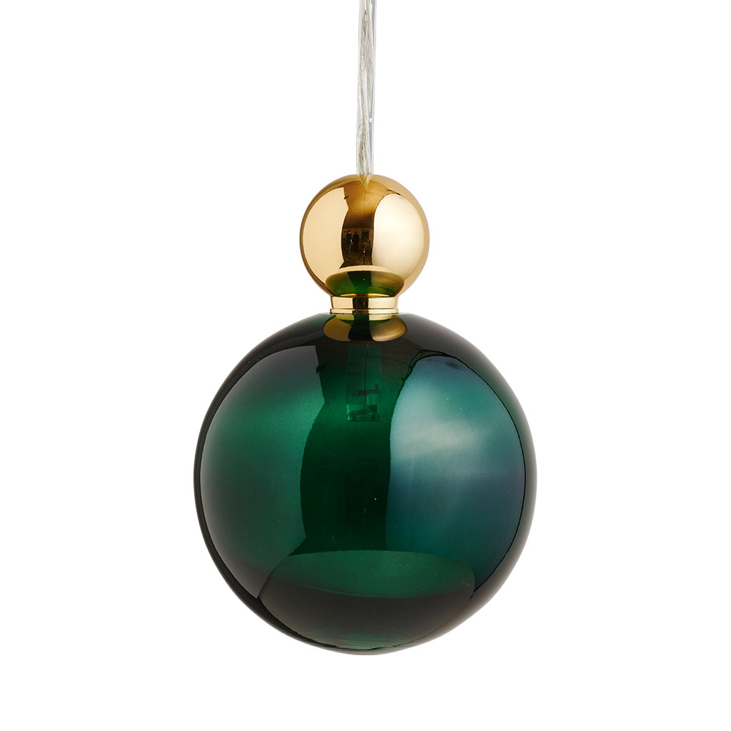 Uva Pendelleuchte L Ø 10 cm, Ivy green, Gold, für Multi-Baldachin