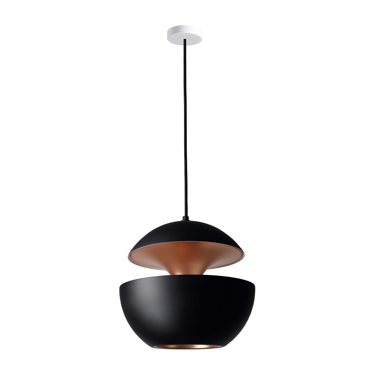 Here Comes The Sun 350 Pendelleuchte Schwarz & Kupfer Ø 35 cm in Schwarz Kupfer – exklusive Designerleuchte des Herstellers DCW Editions passt perfekt ins Wohnzimmer