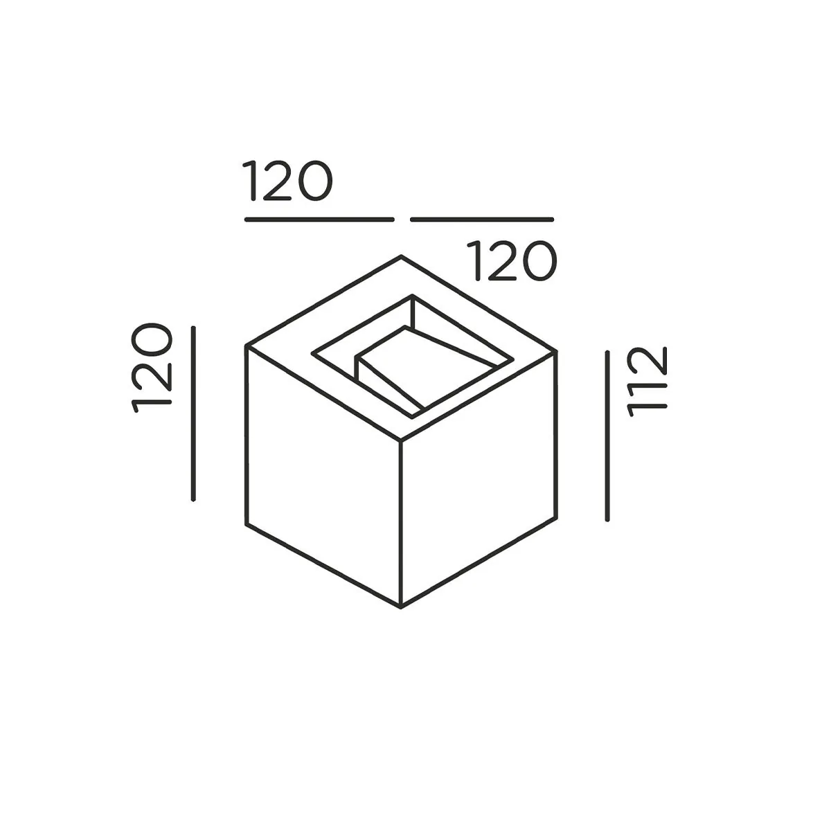 gap q Wandleuchte, H: 12 cm, B: 12 cm, Anthrazit gap q Wandleuchte, H: 12 cm, B: 12 cm, Deep Black