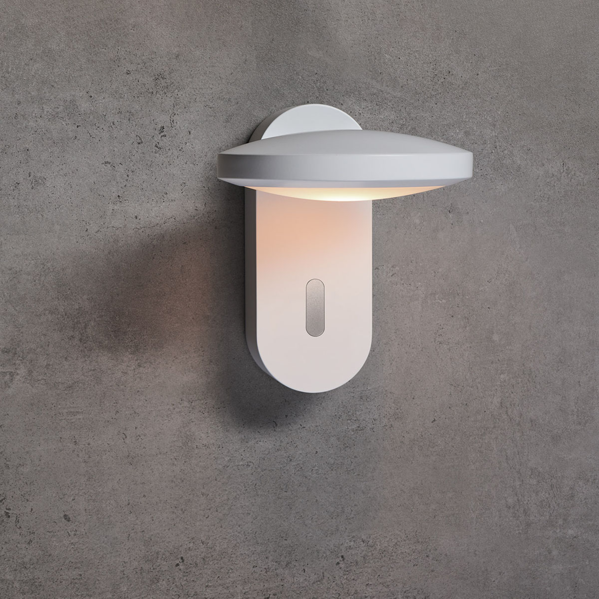 Maggy 4 Wandleuchte, H: 20 cm, Weiß matt / silber eloxiert