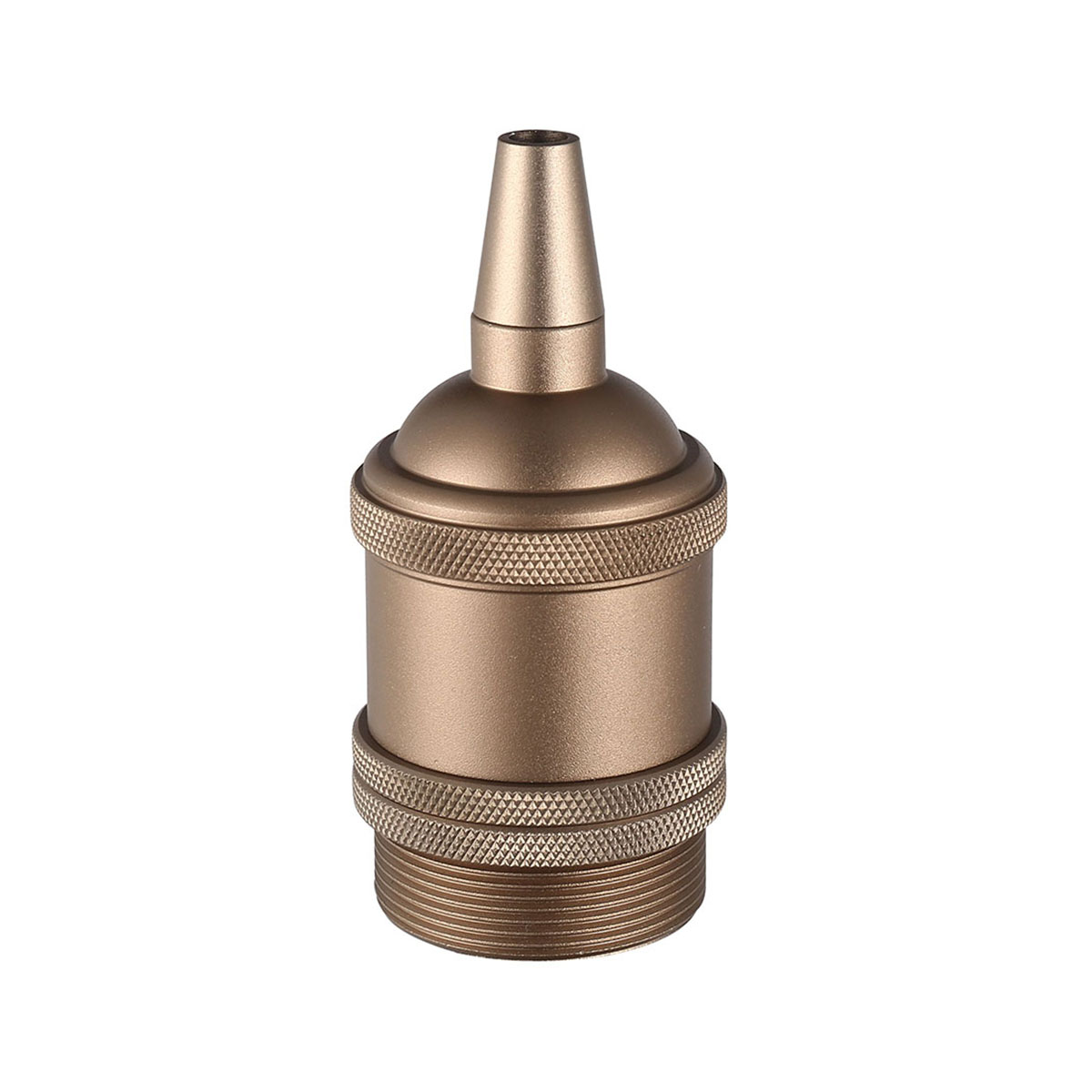 Lampenfassung E27 Aluminium mit Gewinde mit Ring Champagner