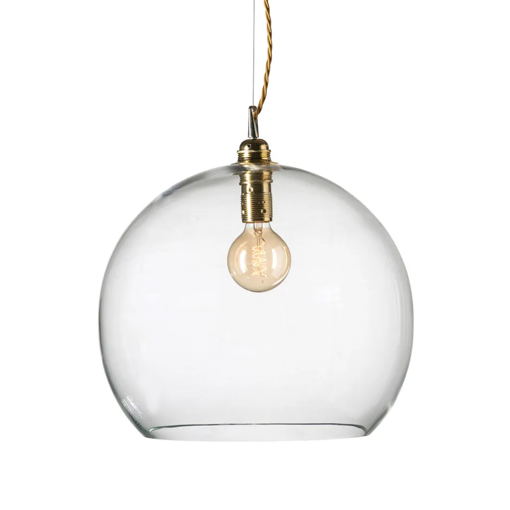 Rowan Pendelleuchte XL Ø 39 cm, Clear, Gold
