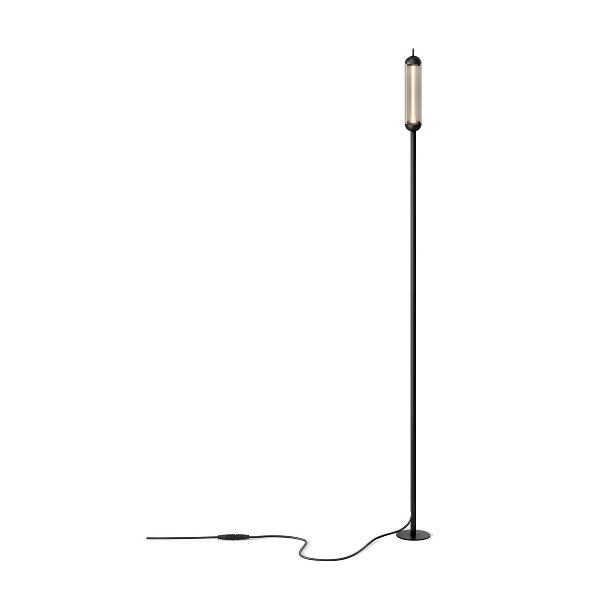 reed solar L Erdspießleuchte, H: 150 cm Stabförmige schwarze Erdspießleuchte mit Solarmodul und verbindungskabel