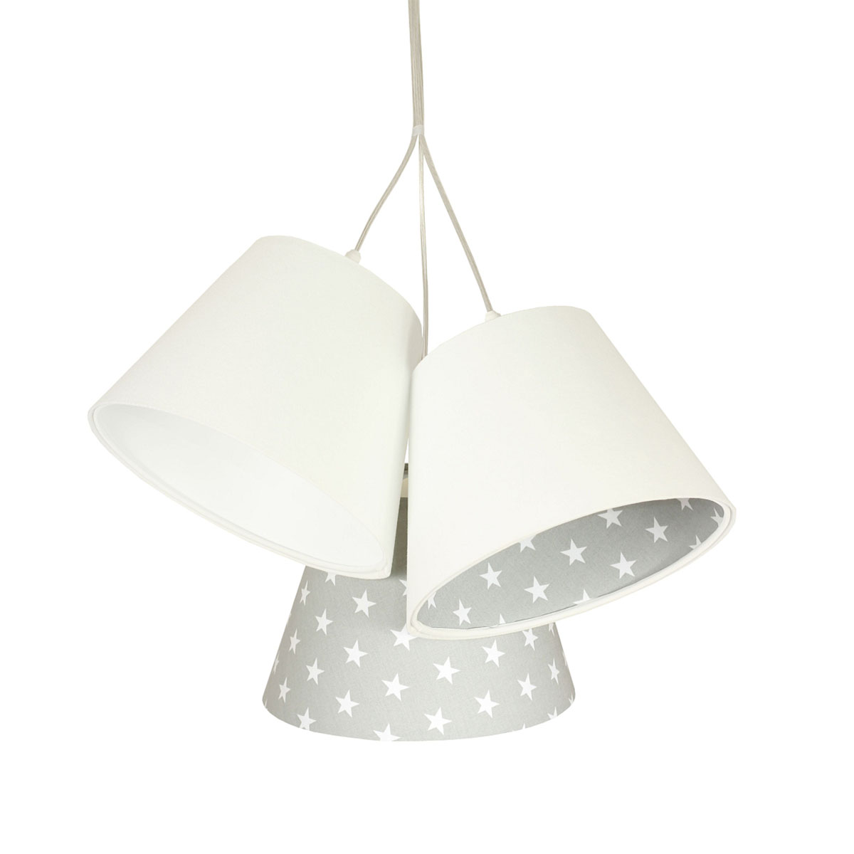 Kinder Hängelampe Sternenmuster, Ø: 53 cm, Weiß, Grau
