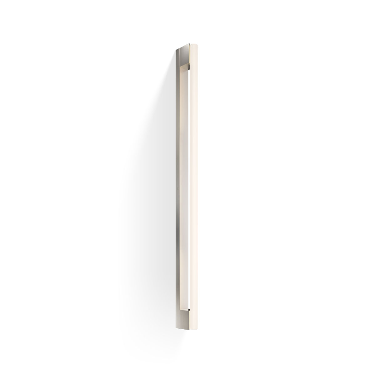 Omega 200 Wandleuchte Bad, H: 100,5 cm, B: 4 cm, Nickel satiniert