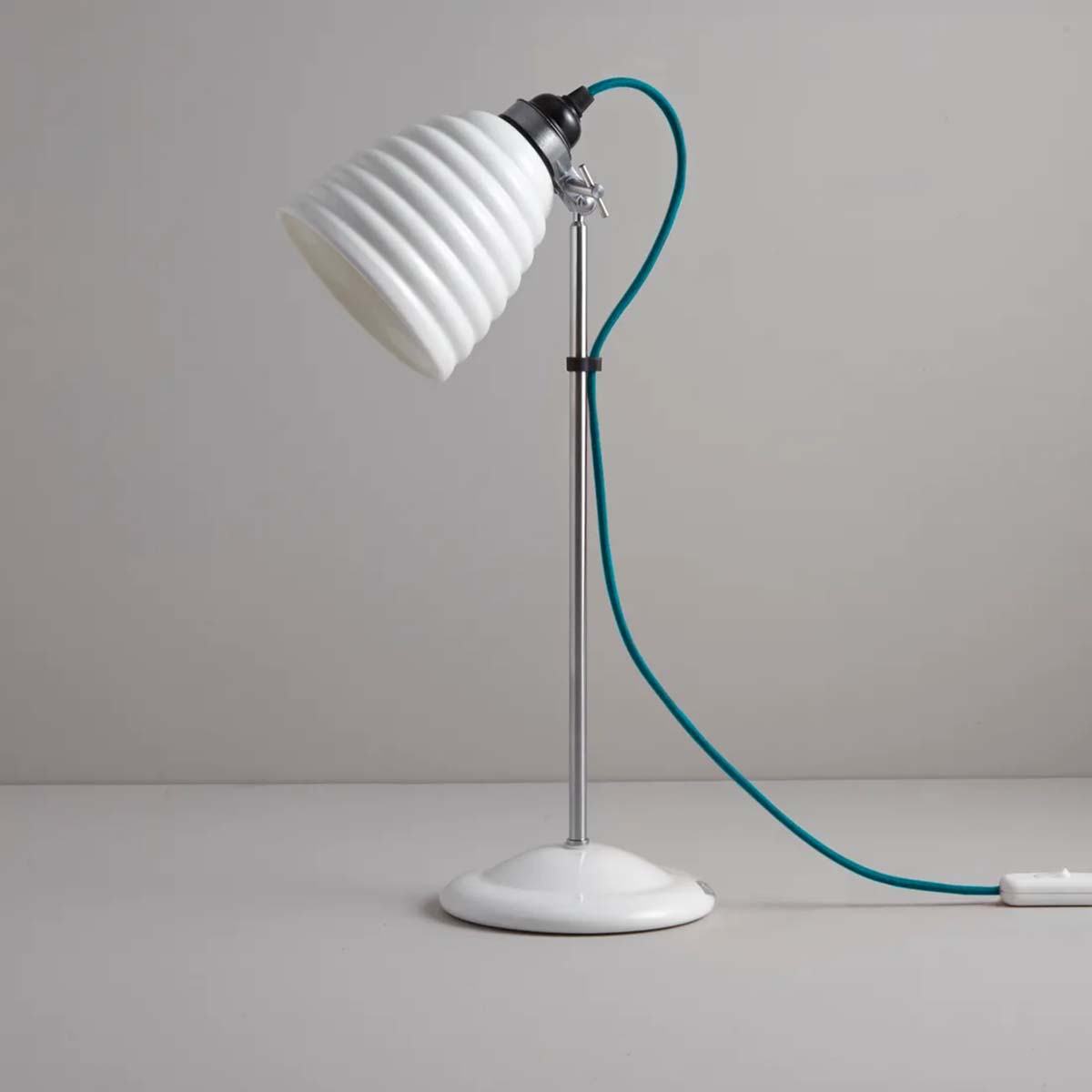 Hector Bibendum Tischleuchte, H: 46 - 57 cm, Kabel Türkis