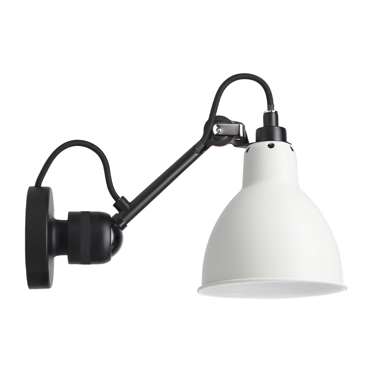 Lampe Gras N° 304 Wandleuchte, T: 15 cm Schirm Weiß Schwarz Konisch in Schwarz Weiß – moderne Designerleuchte des Herstellers DCW Editions geeignet für den Eingangsbereich Lampe Gras N° 304 Wandleuchte, T: 15 cm Schirm Weiß Schwarz Rund in Schwarz Weiß – stilvolles Design aus dem Hause DCW Editions geeignet für den Eingangsbereich