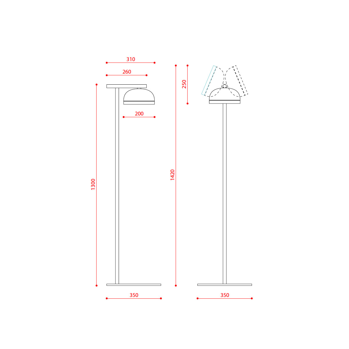 Molly 556.62 Stehleuchte H: 130 cm, Kupfer, Kupfer