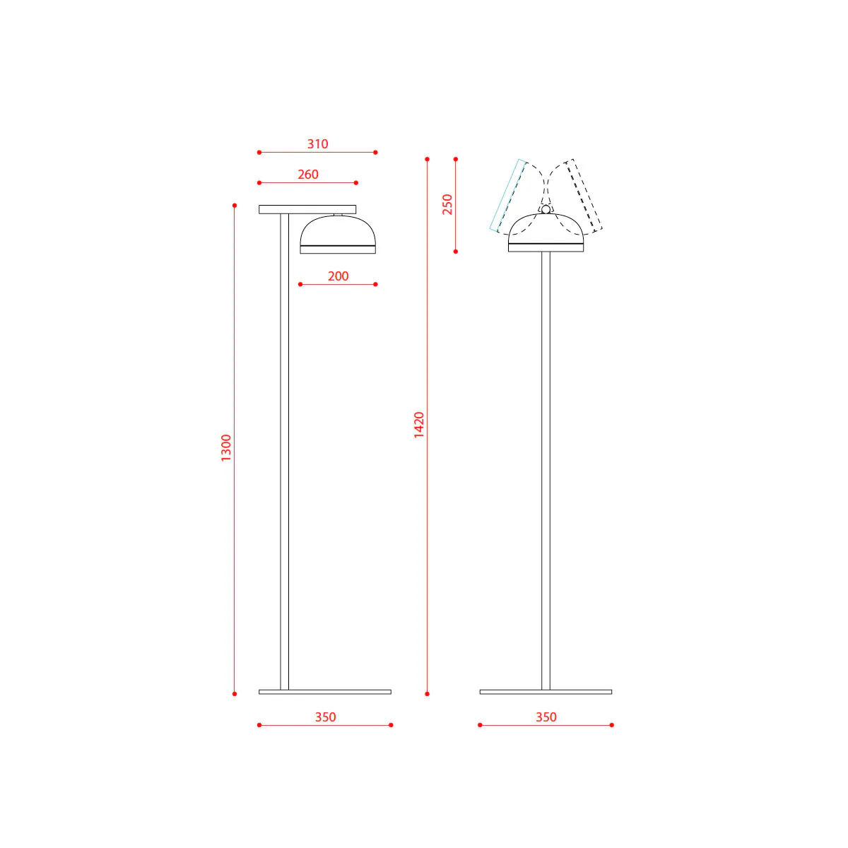 Molly 556.62 Stehleuchte H: 130 cm, Kupfer, Kupfer