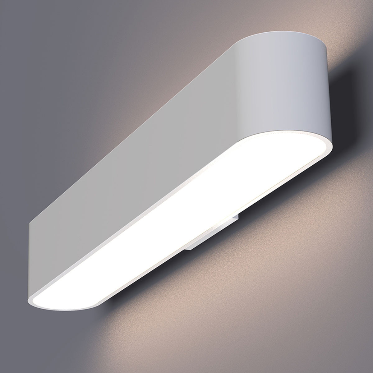 Oval office 8 Wandleuchte, H: 10 cm, B: 65,5 cm, Grau metallic, Extra-Warmweiß 2700K, Phase Cut