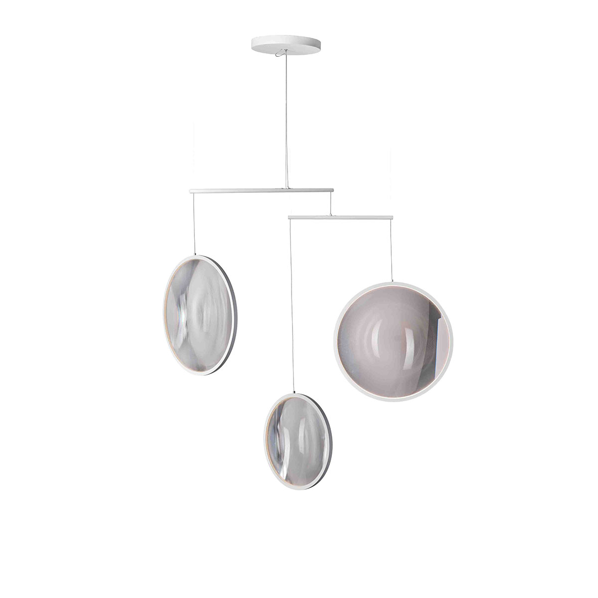 DCW Editions Focus x3 Pendelleuchte, H: 103 cm Weiß 3-flammig Modern – hochwertige Pendelleuchte für Küche