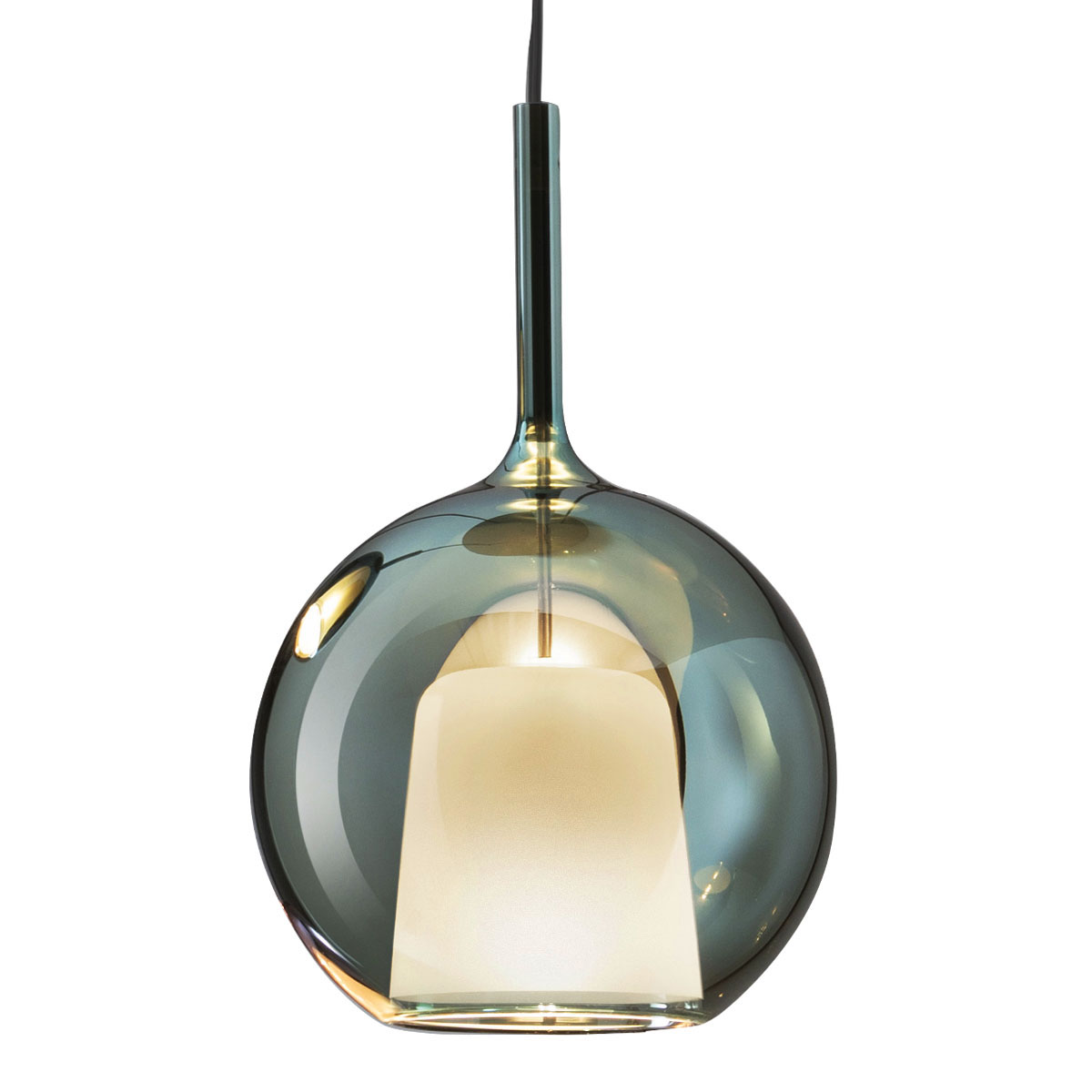 Glo 0811-23 Large Pendelleuchte Ø: 38 cm, Grün Glas, 2 m Glo 0811-23 Large Pendelleuchte Ø: 38 cm, Grün Glas, Ohne, 4 m