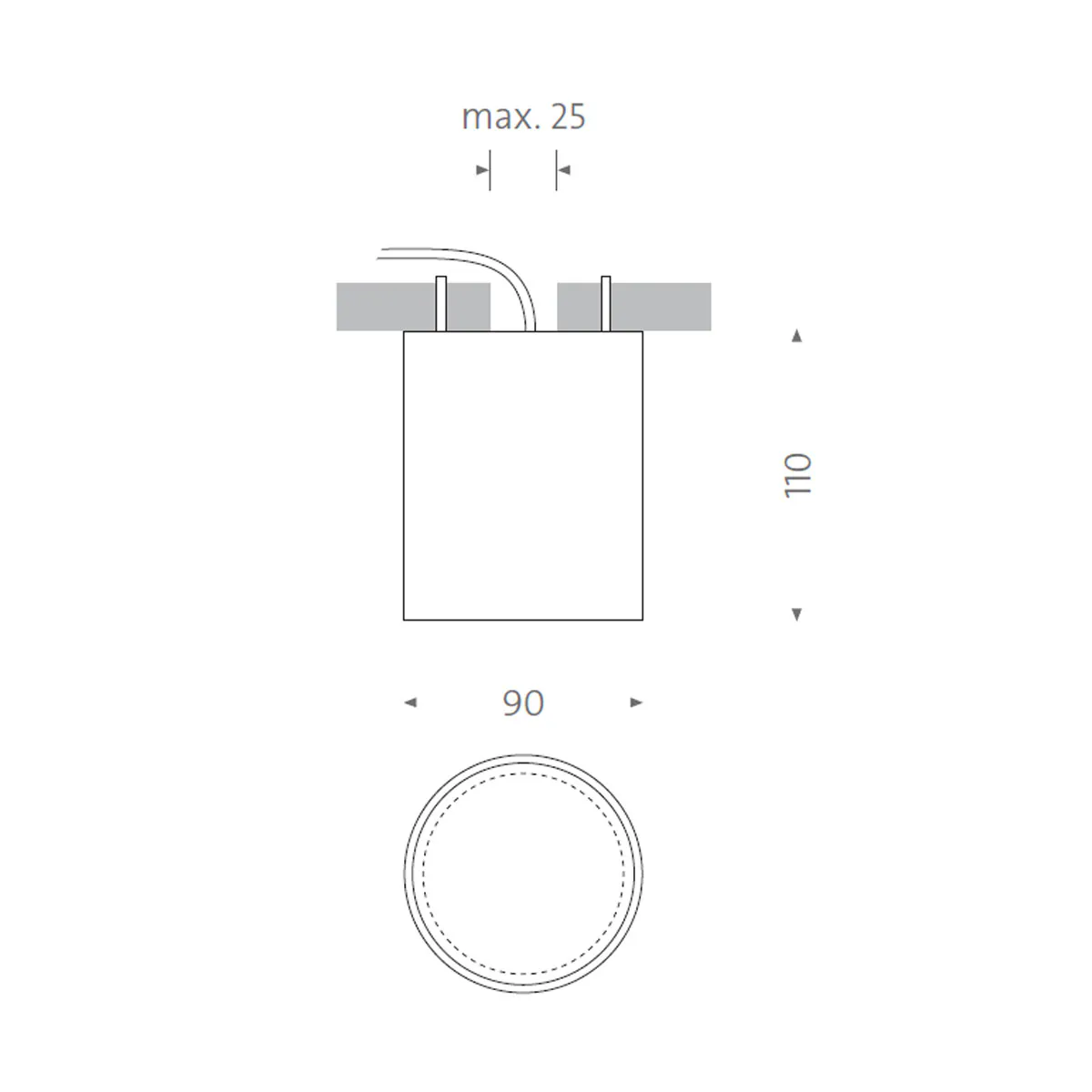 warnemünde 23 Aufbaustrahler IP54, Ø: 9 cm, Chrom glänzend, Warmweiß 3000K