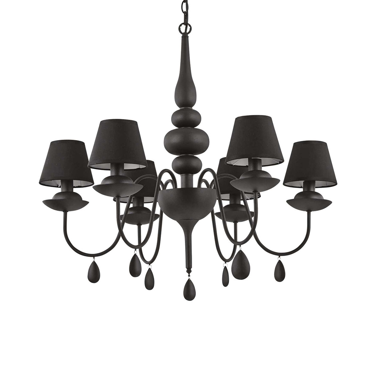 Blanche Metall Kronleuchter SP6 , Schwarz, Ø: 78 cm