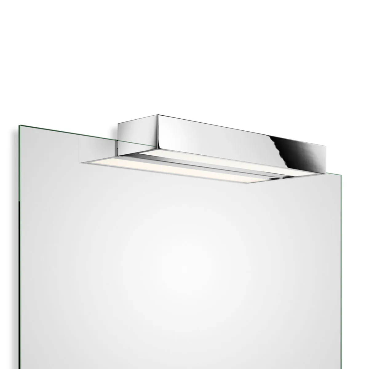 Eleganter Badspiegel mit LED-Beleuchtung – Decor Walther Box 1-40 N LED Spiegel Aufsteckleuchte Bad, Chrom, B: 40 cm, Extra-Warmweiß 2700K Stilvoller Spiegel mit Licht – Serie Box 1-40 N LED Spiegel Aufsteckleuchte Bad, Chrom, B: 40 cm, Warmweiß 3000K von Decor Walther