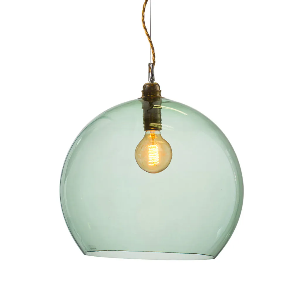 Rowan Pendelleuchte XL Ø 39 cm, Forest Green, Gold