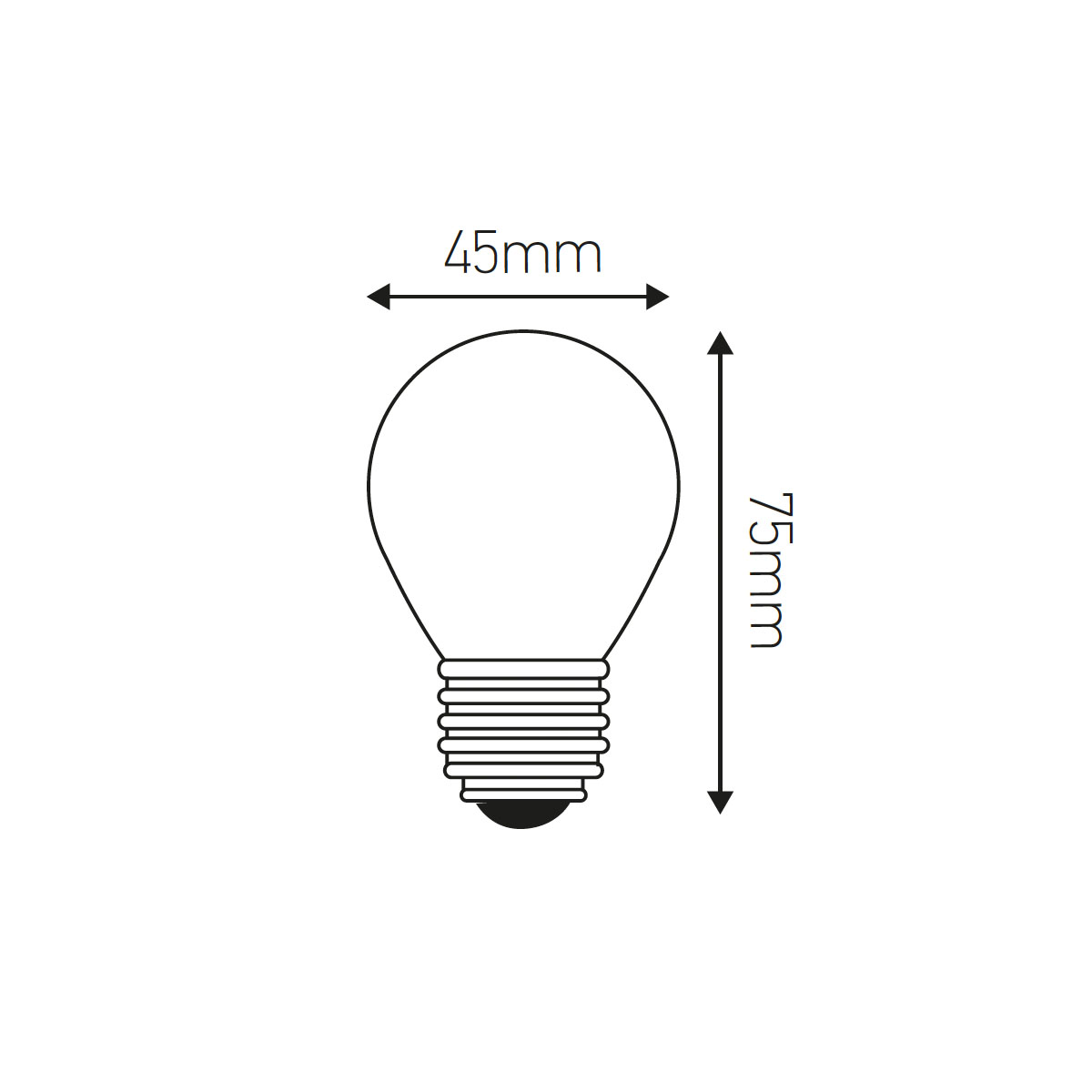 Golfball CAP G45 silver cap LED filament 4W E27 2700K 350lm dimmbar