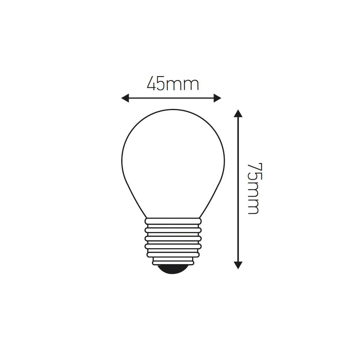 Golfball CAP G45 silver cap LED filament 4W E27 2700K 350lm dimmbar