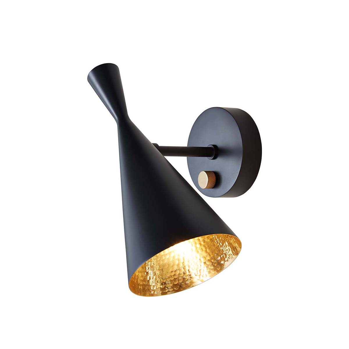 Tom Dixon Beat Wandleuchte, B: 13 cm, H: 28,5 cm, Schwarz