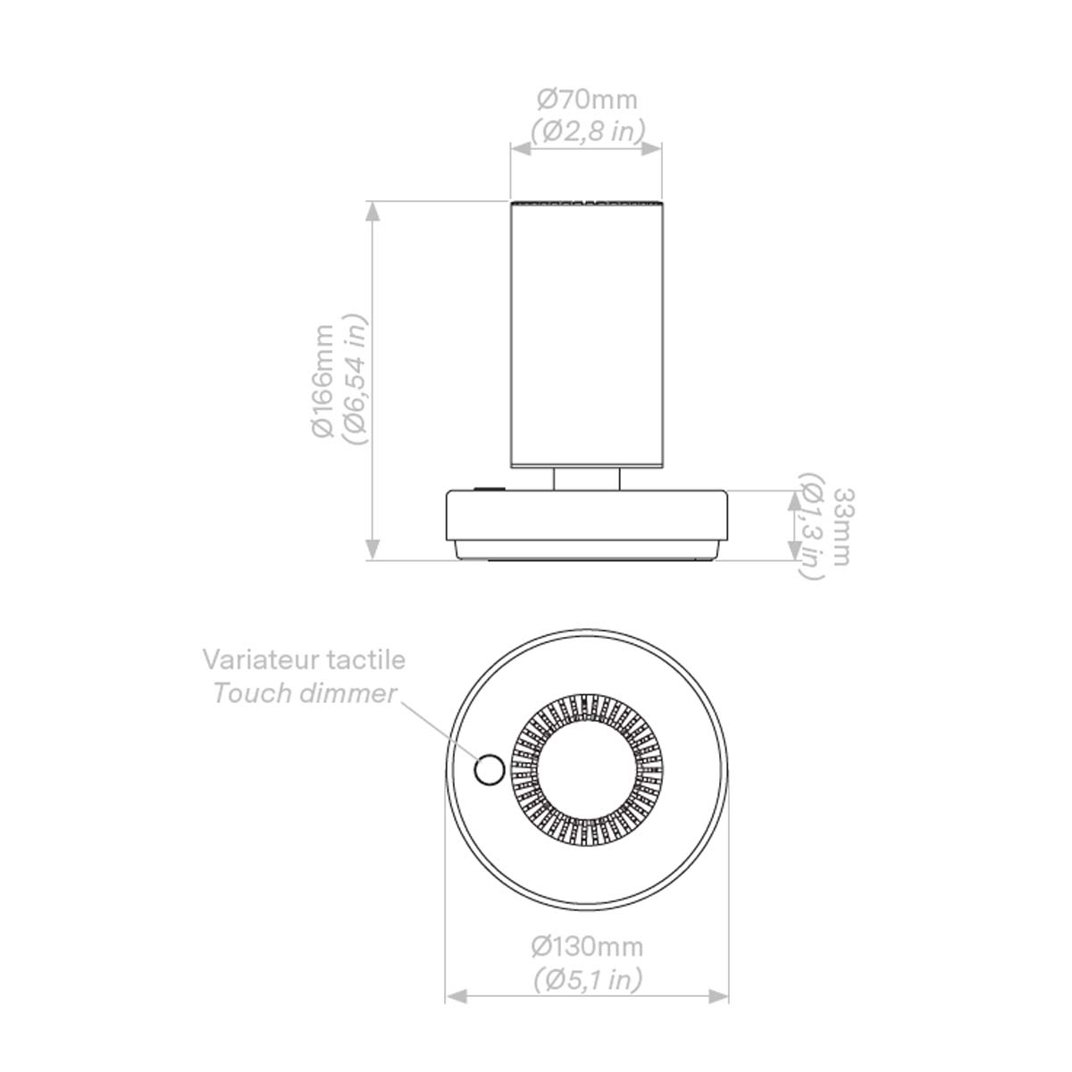 DCW Editions Frechin A Table Mobile Akku Tischleuchte, H: 16,6 cm