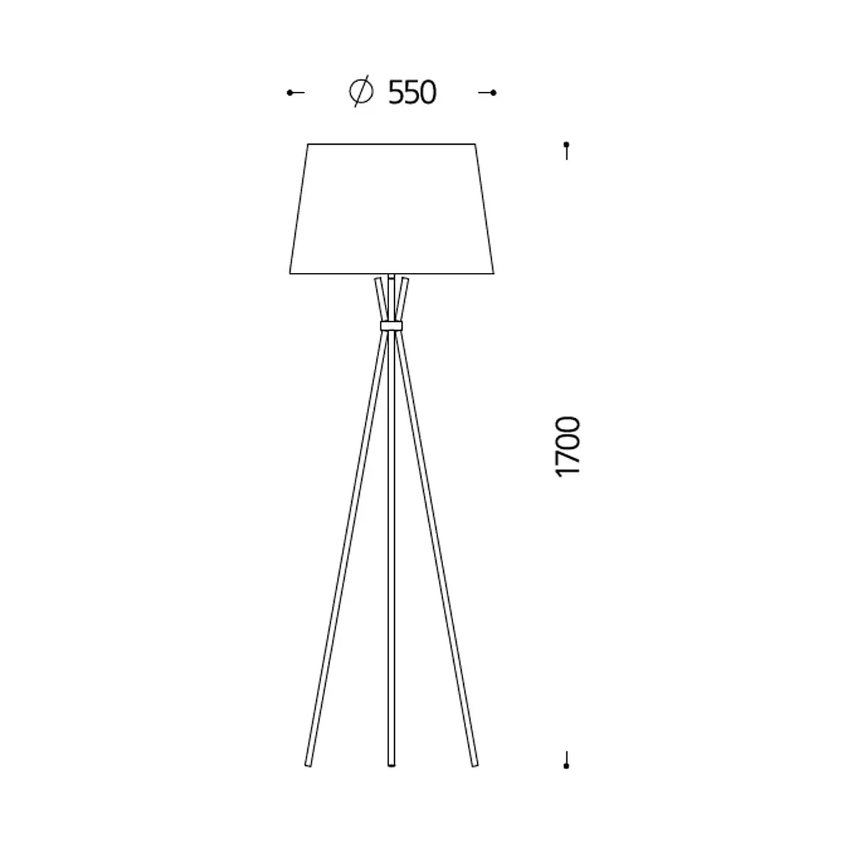 Stehleuchte, H: 170 cm, Nickel matt, Schwarz & Gold