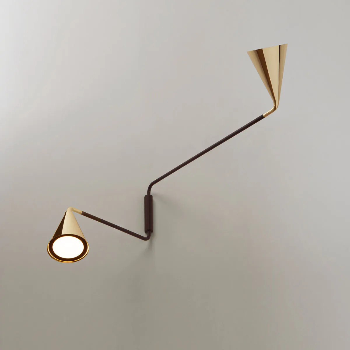 Gordon 561.48 Wandleuchte 2-flammig, Schwarz Matt & Schwarz Chrom