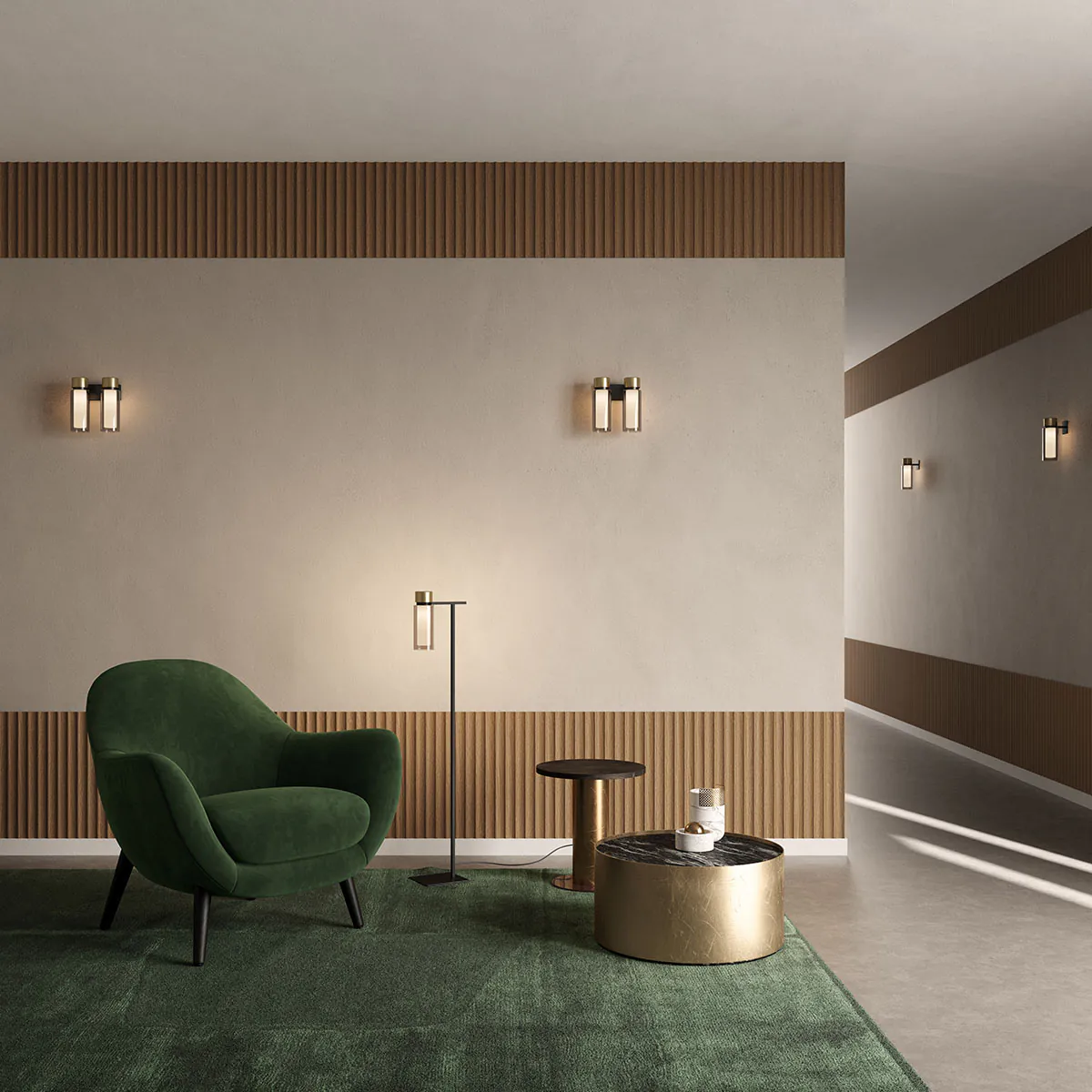 Osman 560.42 Wandleuchte 2-flammig, Schwarz Matt / Schwarz Chrom & Rauchglas von TOOY – ideal für Flur oder Schlafzimmer