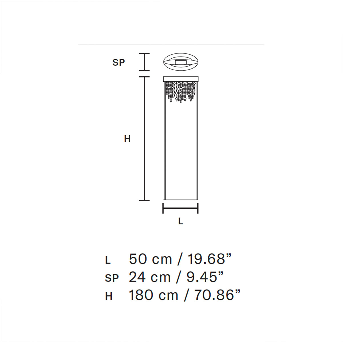 Olà STL2 Stehleuchte, H: 180 cm, Blattsilber, LED-Modul