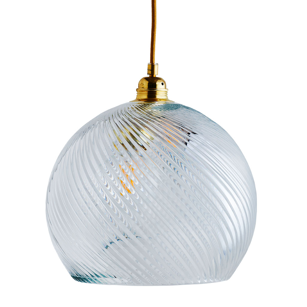 Ebb & Flow Rowan Pendelleuchte Crystal L Ø 28 cm Rowan Pendelleuchte Crystal L Ø 28 cm, Gold, Swirl Gold Pendelleuchten – Ambiente Beleuchtung, lange Lebensdauer für Esszimmer