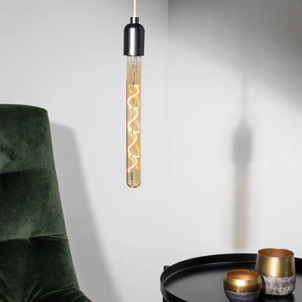 LED Filament Tube T30, Amber, E27, 4W, 2000K, dimmbar