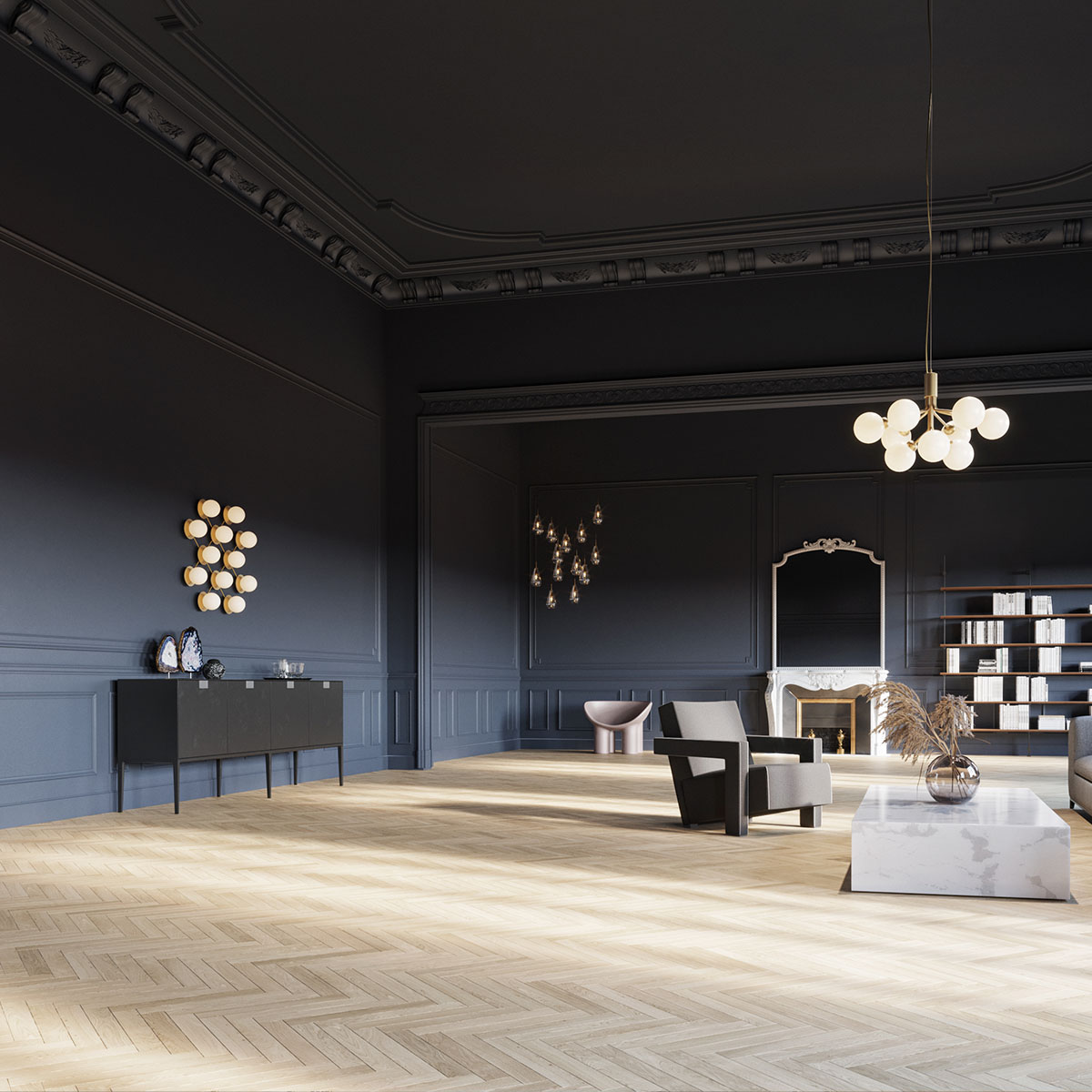 Liila 12 Wand- und Deckenleuchte, B: 84,5 cm, H: 84,5 cm, Gold Liila 12 Wand- und Deckenleuchte, B: 84,5 cm, H: 84,5 cm, Opalglas