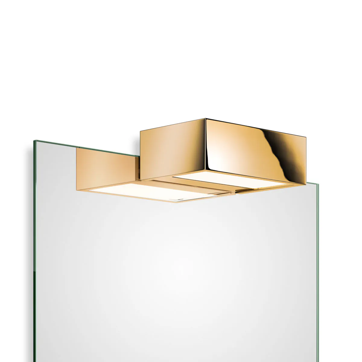 Exklusiver LED-Spiegel für Bad & Gäste-WC – Decor Walther Box 1-15 N LED Spiegel Aufsteckleuchte Bad, Gold, B: 15 cm, Warmweiß 3000K