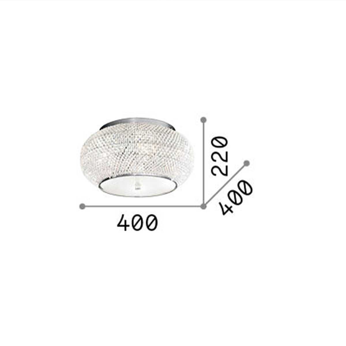 Pasha PL6 Kristall Deckenleuchte, Gold, Ø: 40 cm