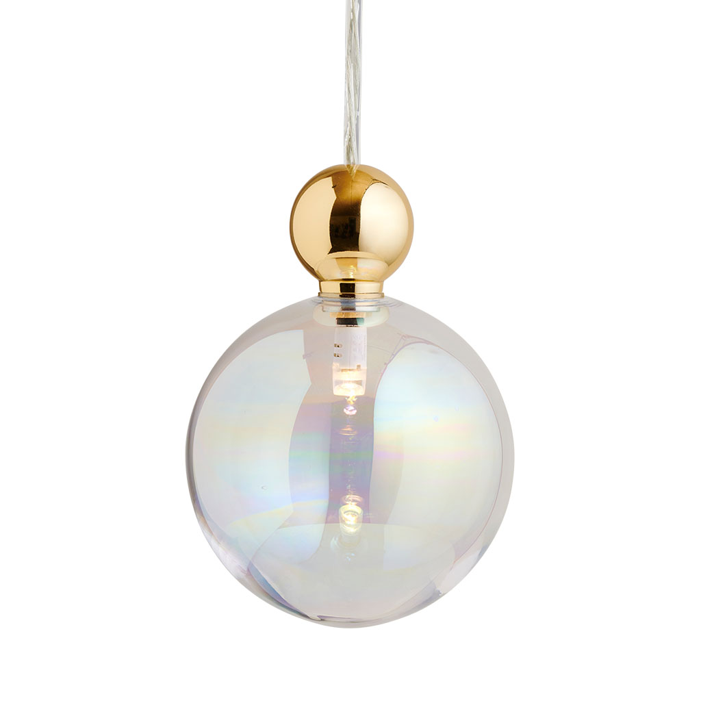 Uva Pendelleuchte L Ø 10 cm, Chameleon, Gold, mit Einzelbaldachin Uva Pendelleuchte L Ø 10 cm, Chameleon, Gold, für Multi-Baldachin