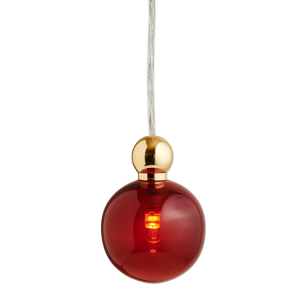 Ebb & Flow Uva Pendelleuchte M Ø 7 cm Uva Pendelleuchte M Ø 7 cm, Ruby, Gold, mit Einzelbaldachin Ruby Pendelleuchten – hochwertige Innenbeleuchtung, nachhaltige Beleuchtung für Esszimmer Ebb & Flow Uva Pendelleuchte M Ø 7 cm Uva Pendelleuchte M Ø 7 cm, Ruby, Gold, für Multi-Baldachin Ruby Pendelleuchten – exklusive Designerlampe, stromsparend für Schlafzimmer
