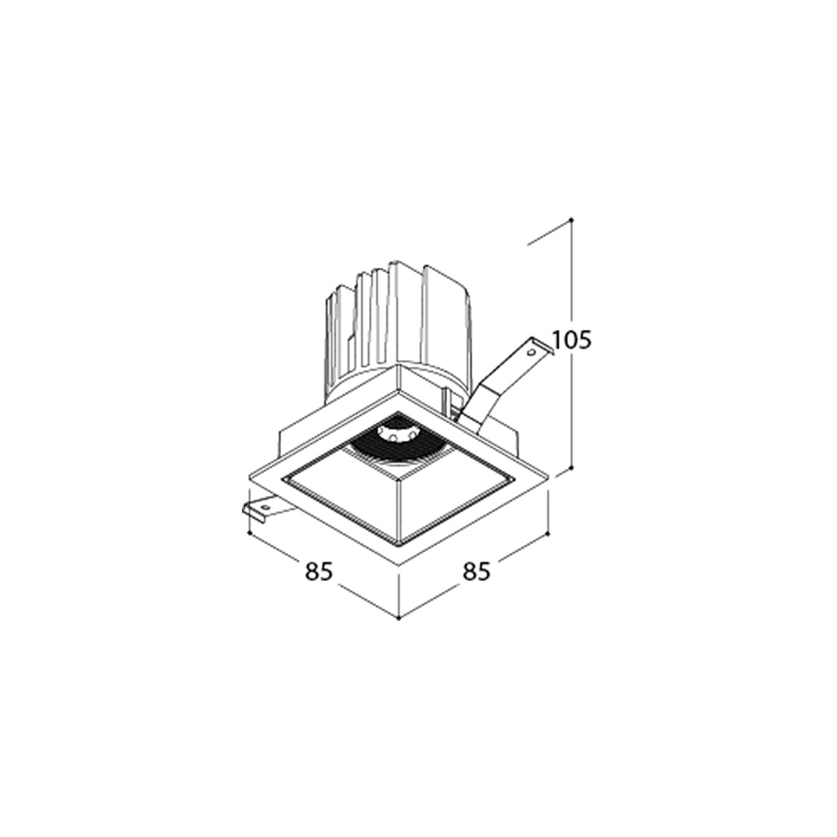 MIX 13W Square Einbaustrahler, Textured White Front & Black Chrome Focus, 2700K