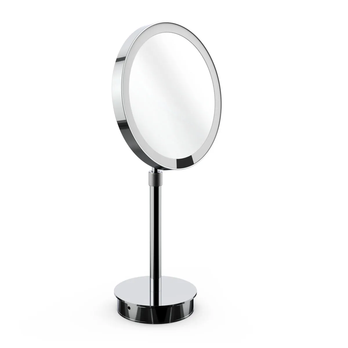 Eleganter Schminkspiegel mit Beleuchtung – Decor Walther Just Look Plus SR Akku Tisch Schminkspiegel mit Licht Bad, H: 39-45 cm, Chrom, 7x Vergrößerung