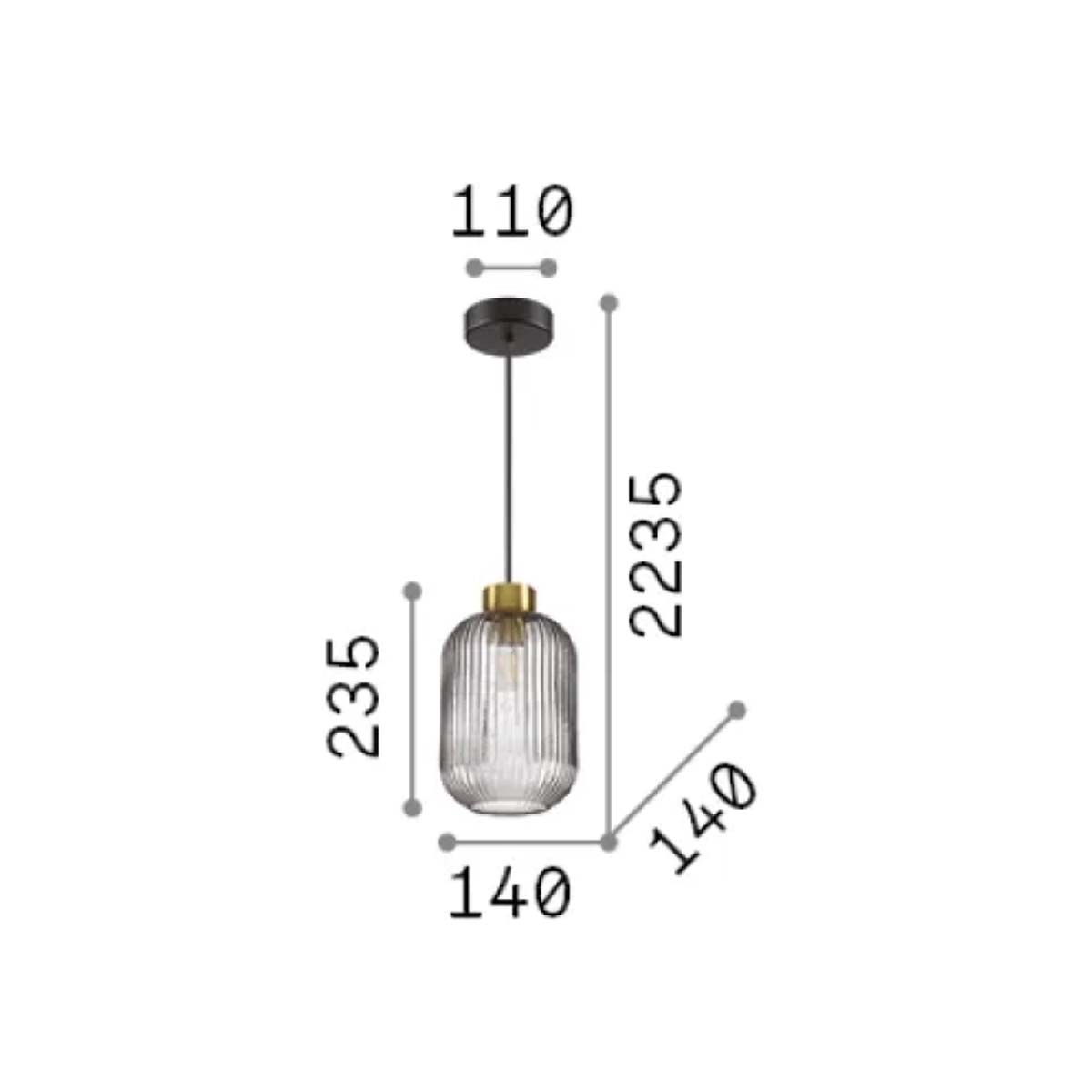 Mint-1 SP Pendelleuchte, Rauchglas, Ø: 14 cm