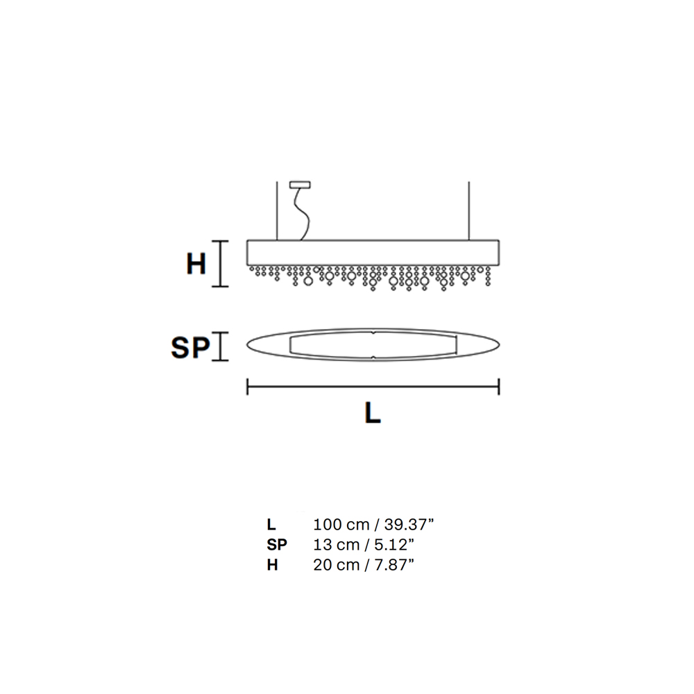 Masiero Olà S4 OV 100 Pendelleuchte Pendelleuchten - technische Zeichnung Masiero Olà S4 OV 100 Pendelleuchte Pendelleuchten - technische Zeichnung