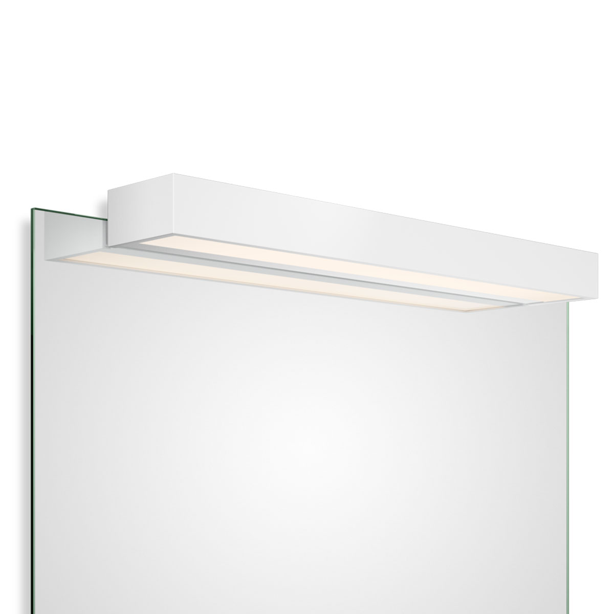 Design-Spiegel mit Beleuchtung – Decor Walther Box 1-60 N LED Spiegel Aufsteckleuchte Bad, Weiß matt, B: 60 cm, Warmweiß 3000K