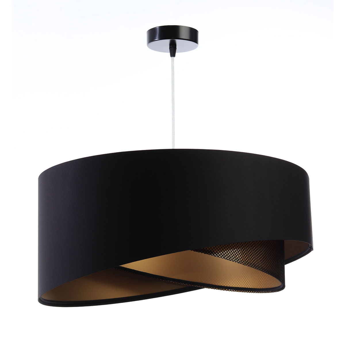 Pendelleuchte, Ø: 50 cm, Schwarz, Gold