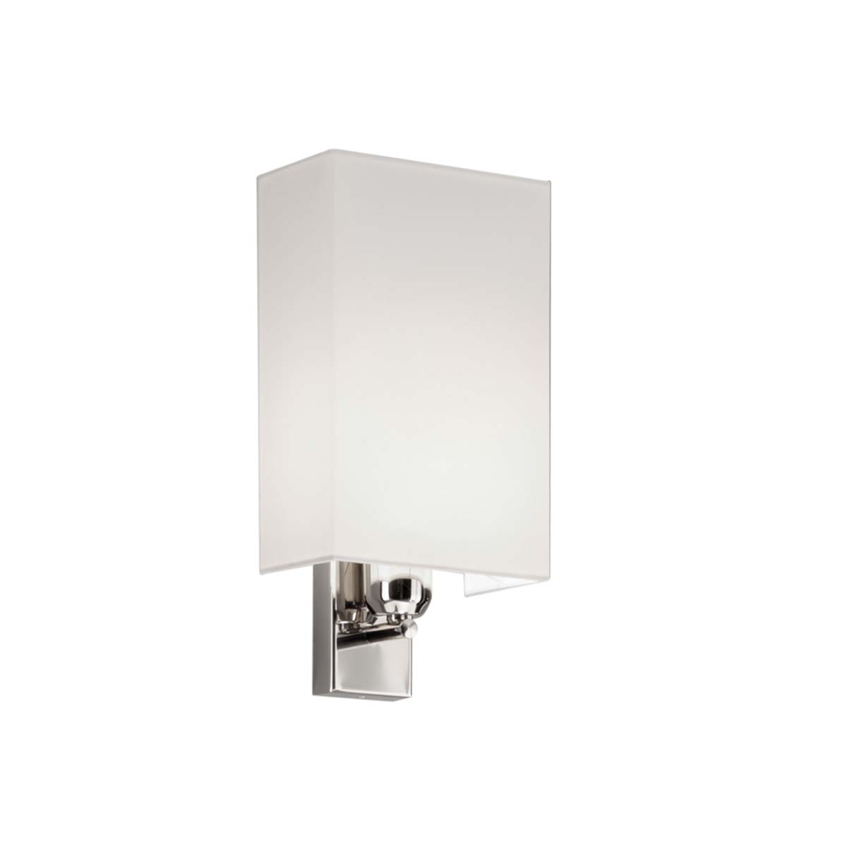Baulmann Wandleuchte Nickel, Chintz naturweiß, H: 34 cm – Elegante rechteckige Wandleuchte aus Nickel in der Farbe naturweiß