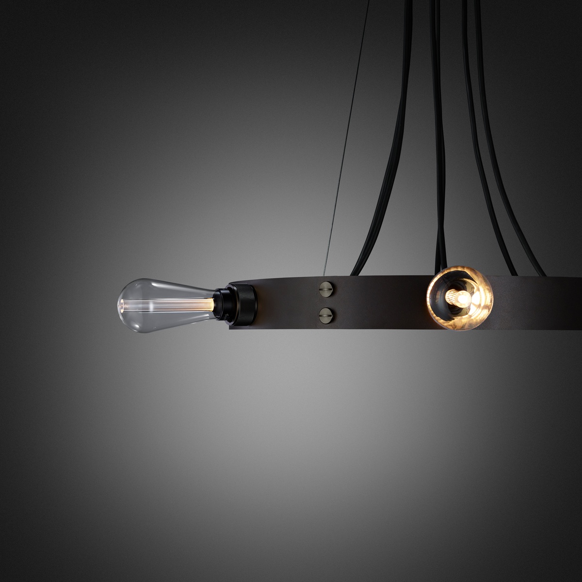 Buster + Punch Hero Light Ring-Pendelleuchte 6-flammig Ø 80 cm, Graphit, Smoked Bronze