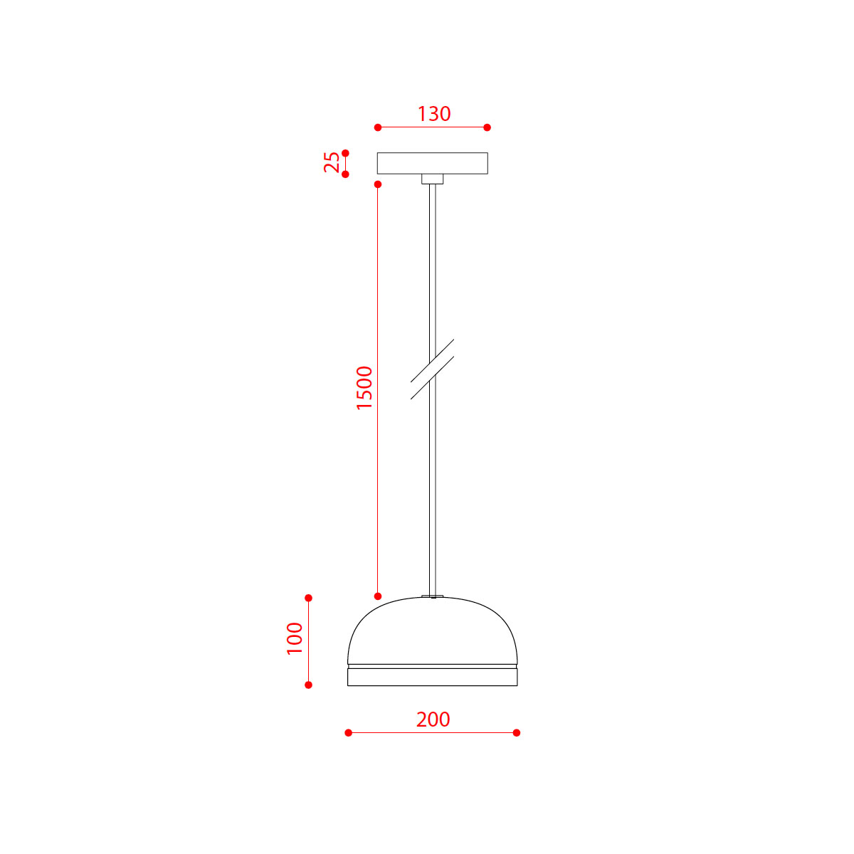 Technische Zeichnung TOOY Molly 556.22 Pendelleuchte Ø: 20 cm, Kupfer, Kupfer