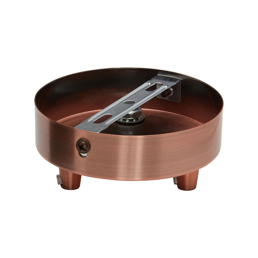 Lampen Baldachin Metall 3-fach Kupfer, Ø: 10 cm x H: 2,5 cm Lampen Baldachin Metall 3-fach Kupfer, Ø: 10 cm x H: 2,5 cm