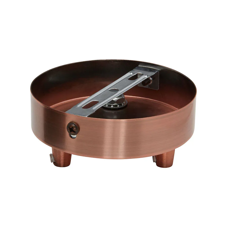 Lampen Baldachin Metall 3-fach Kupfer, Ø: 10 cm x H: 2,5 cm Lampen Baldachin Metall 3-fach Kupfer, Ø: 10 cm x H: 2,5 cm