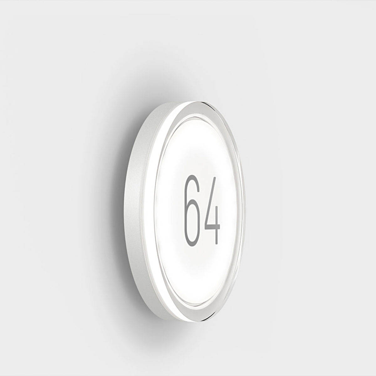 IP44.de lisc number Wandleuchte, Ø: 25,4 cm, H: 5,4 cm, Anthrazit Runde Wandleuchte folienkaschiert mit Nummer für außen in der Farbe anthrazit