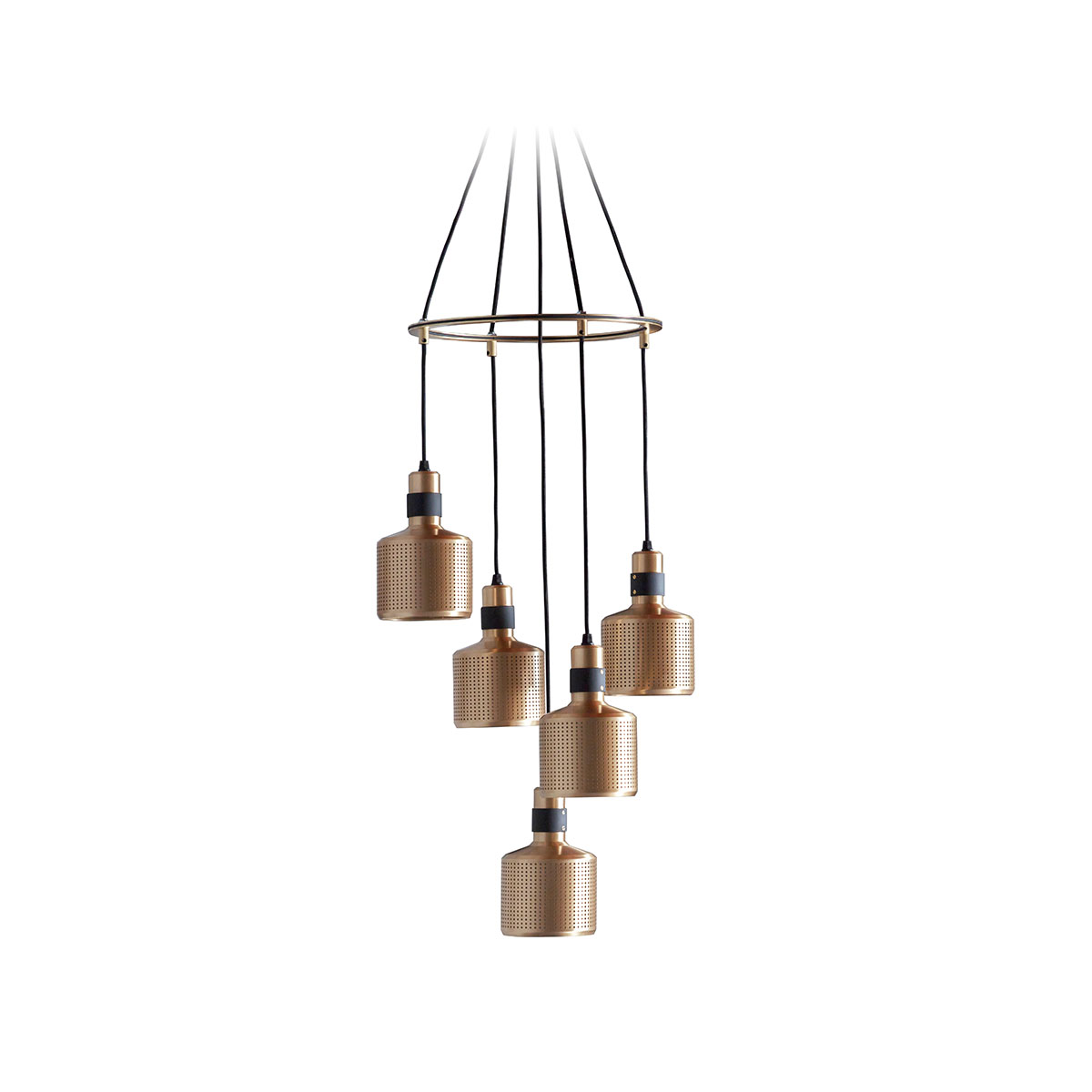 Luxusleuchten aus Großbritannien: Bert Frank Riddle Cluster Pendelleuchte, 5-flammig, Messing, gebürstetes Messing, exklusives britisches Design, blendfreies Licht, Riddle-Serie mit exklusiven Designer-Wandleuchten Bert Frank Riddle Cluster Hängeleuchte, 5-flammig, Schwarz aus poliertes Messing – britische Luxusleuchte, blendfreies Licht, Riddle-Serie mit exklusiven Designer-Wandleuchten