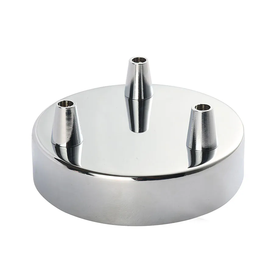 Lampen Baldachin Metall 3-fach Chrom, Ø: 10 cm x H: 2,5 cm